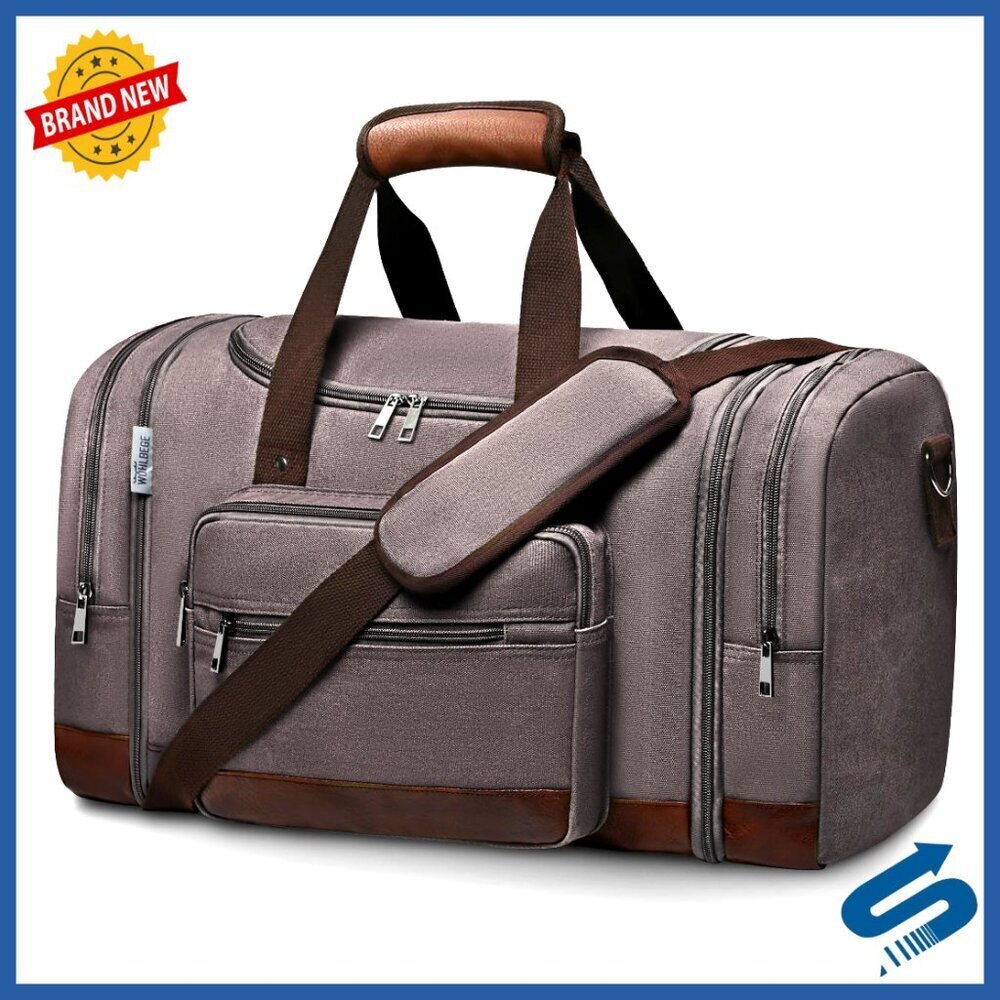 Expandable Canvas Duffle Bag Travel Gym Weekender Luggage Sleeve Carry On